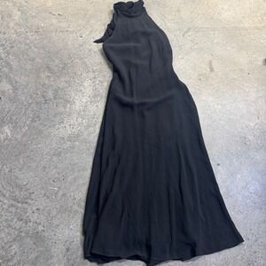 Lauren Ralph Lauren Women's Black Chiffon Halter Gown Sz 4 Formal Quiet Luxury